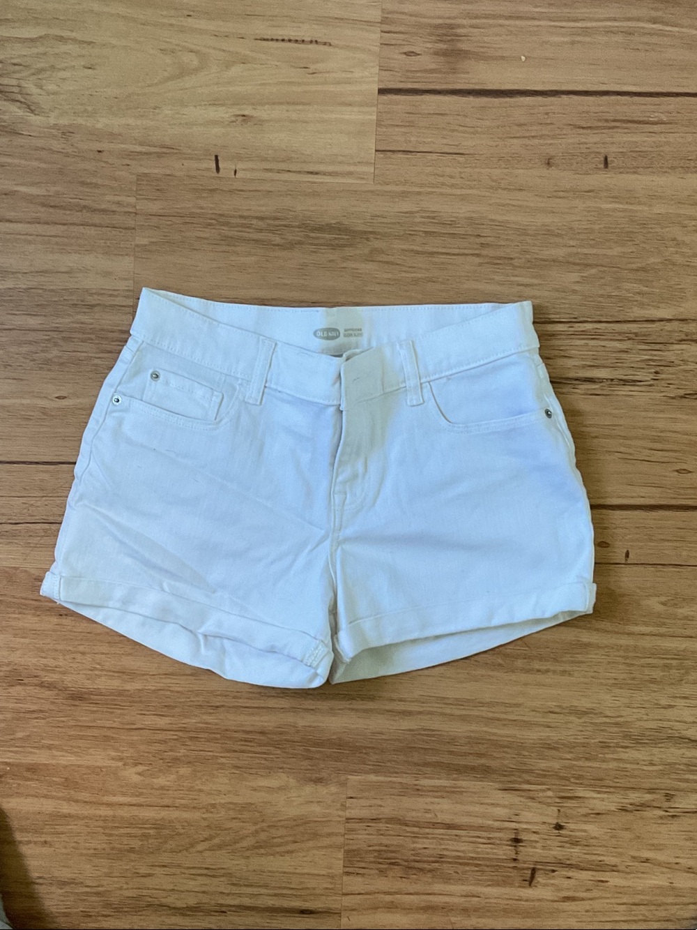 Old Navy White Cuffed Jean Shorts